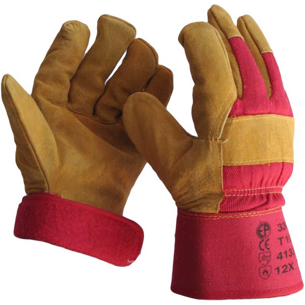 Gant Docker Hiver cuir croûte doublé polaire