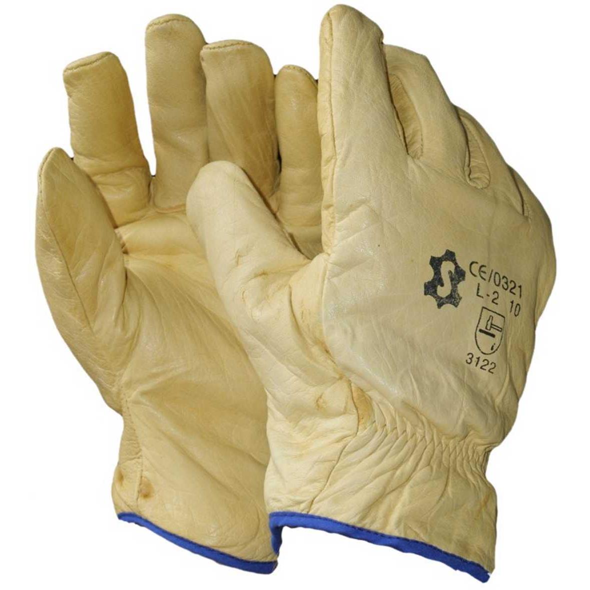 Gant hiver tout fleur de bovin jaune fourré acrylique