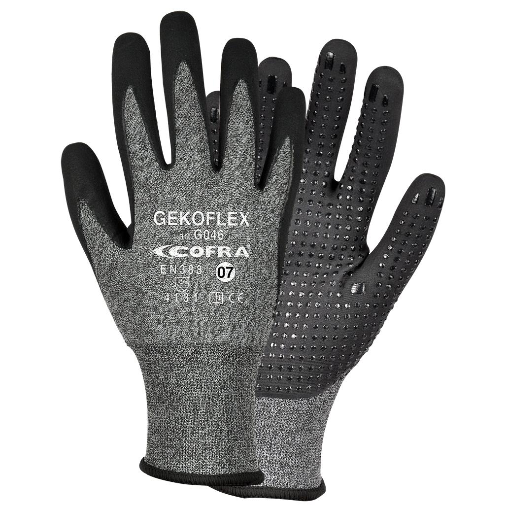 Gant GEKOFLEX nitrile/PU avec picot nitrile sur la paume support nylon hydrofuge
