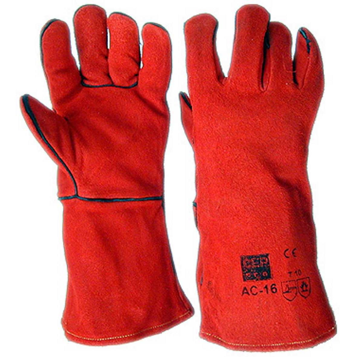 Gant soudeur Antichaleur croûte rouge, M.15cm