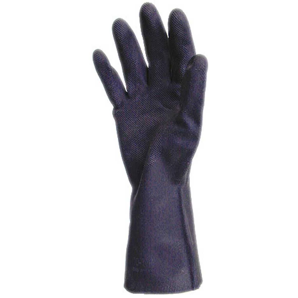 Gant NEOPRENE noir, flocké coton, Lg 31 cm