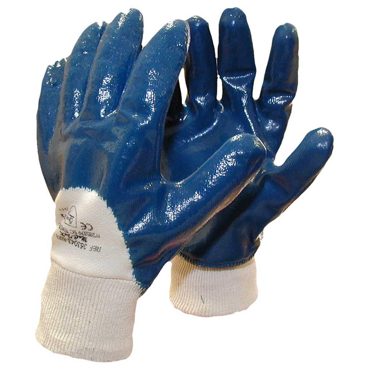 Paquet de 10 paires de gants NBR en nitrile bleu dos aéré 4.1.1.1