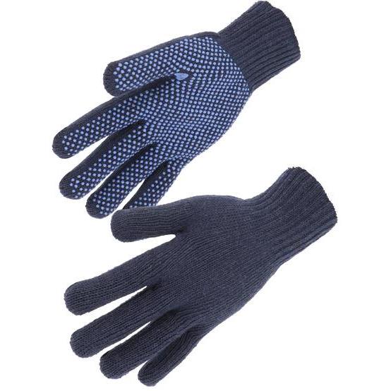 Gant PICOT bleu , tricoté poly/coton, p. tricot