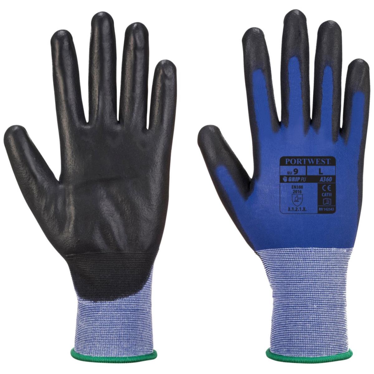 Gant ultra-fin SENTI-FLEX polyamide enduit pu jauge 18, EN388 3.1.2.1