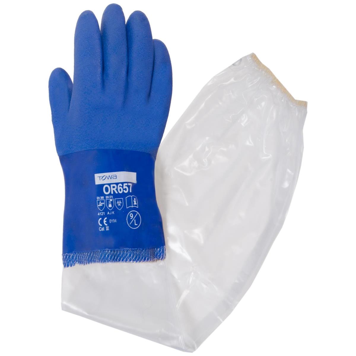 Gant protection chilmique 657 TOWA PVC FLEX 63.5 cm avec manchette