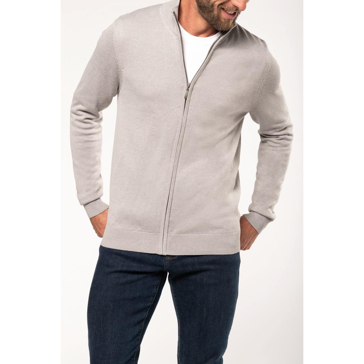 Cardigan Zippé homme K961 50% coton / 50% acrylique (jauge 12)