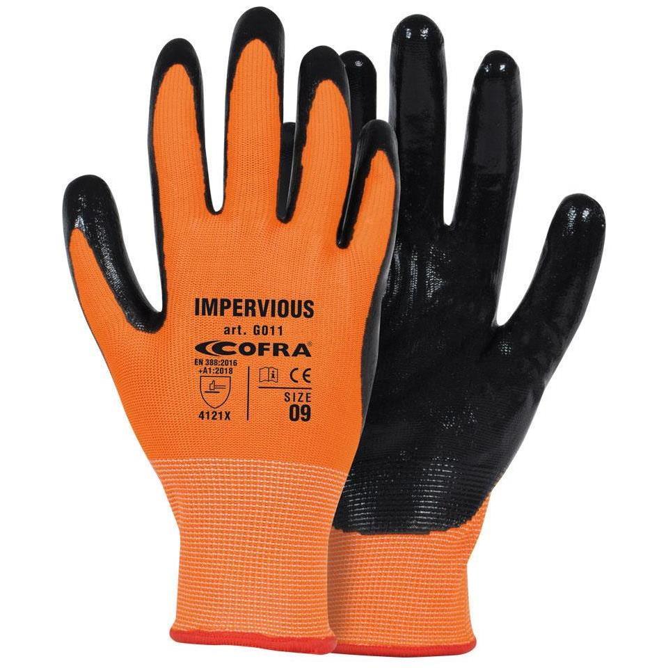 Gant IMPERVIOUS enduction nitrile sut tricot orange jauge 13