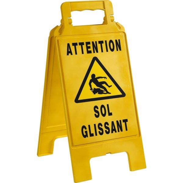 Chevalet pliable de signalisation sol glissant  En polypropylène 600/275mm