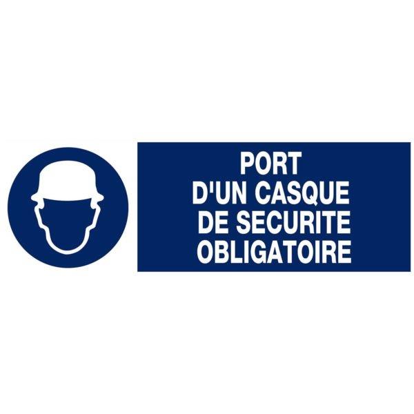 Panneau obligation port d'un casque de sécurité  450/150mm