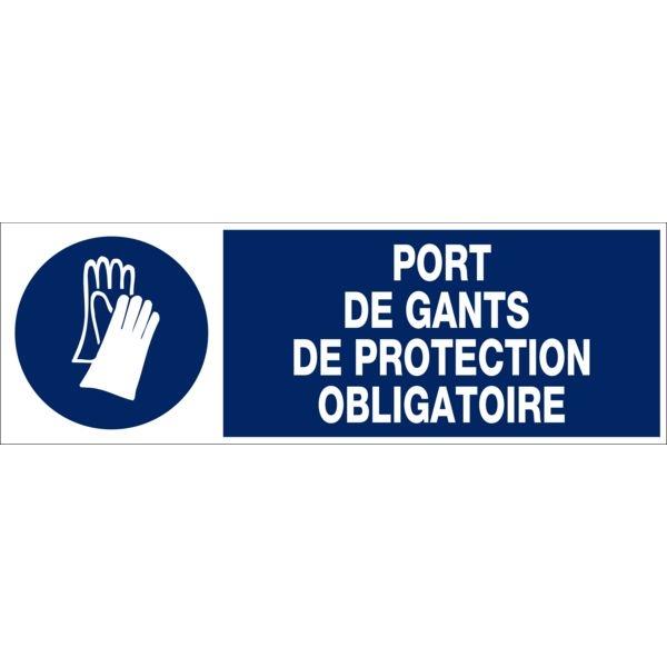 Panneau obligation port de gants de protection 450/150mm