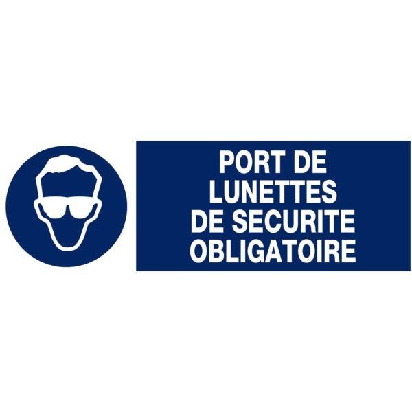 Panneau obligation port de lunettes de sécurité 450/150mm