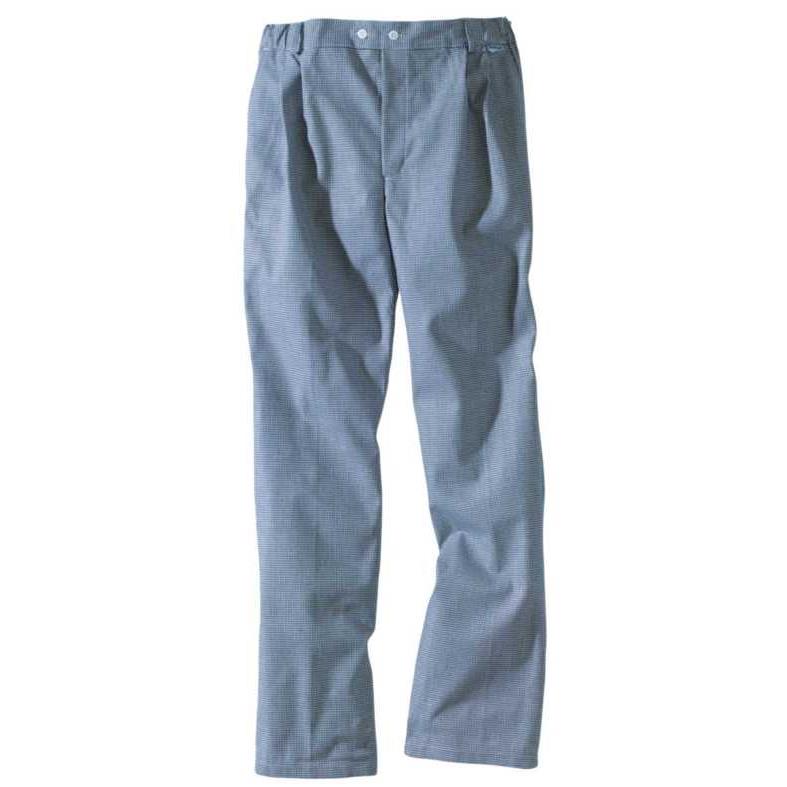 Pantalon cuisinier PIO3 pied de poule bleu coton