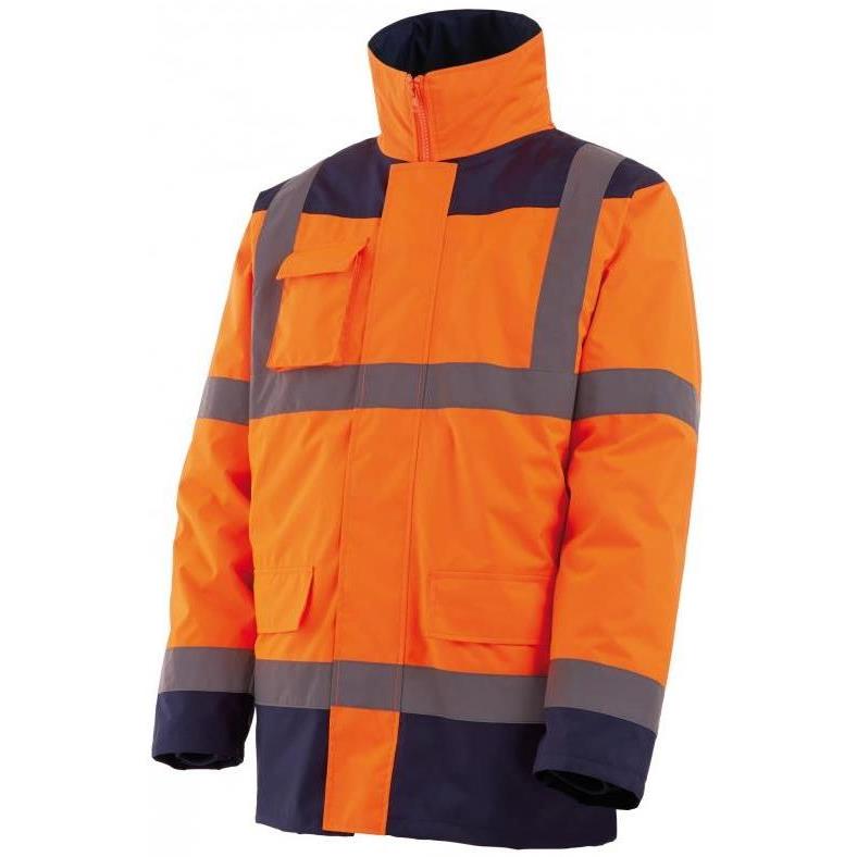 Parka de signalisation HI VI 4 en 1 avec blouson classe 3 amovible