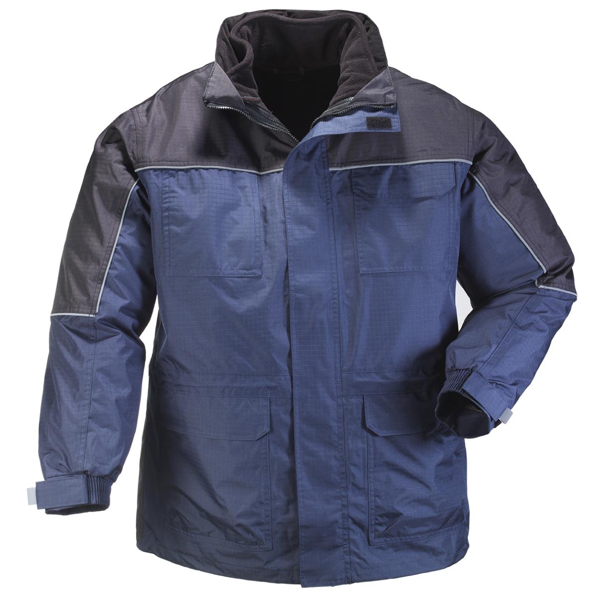 Parka hiver RIPSTOP  intérieur polaire , marine/noir