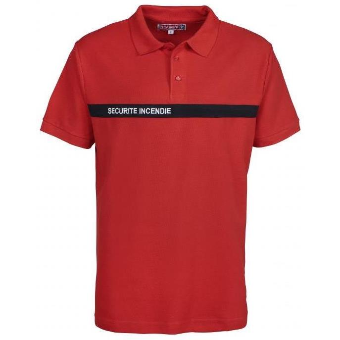 Polo SECURITE INCENDIE MC en piqué 100% coton 240g/m²