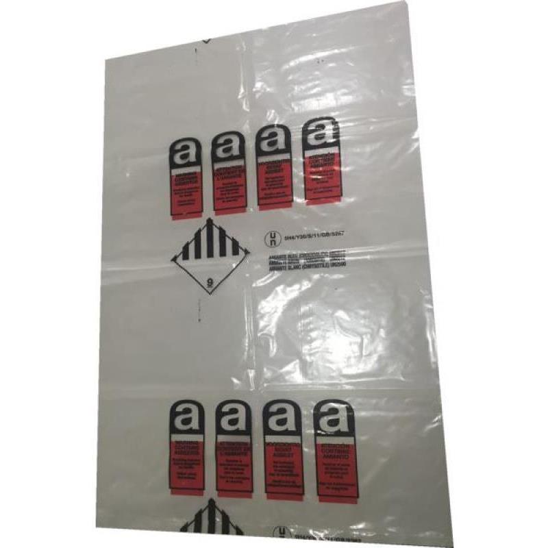 Sac amiante 800/1000 mm en PE, marquage reglementaire
