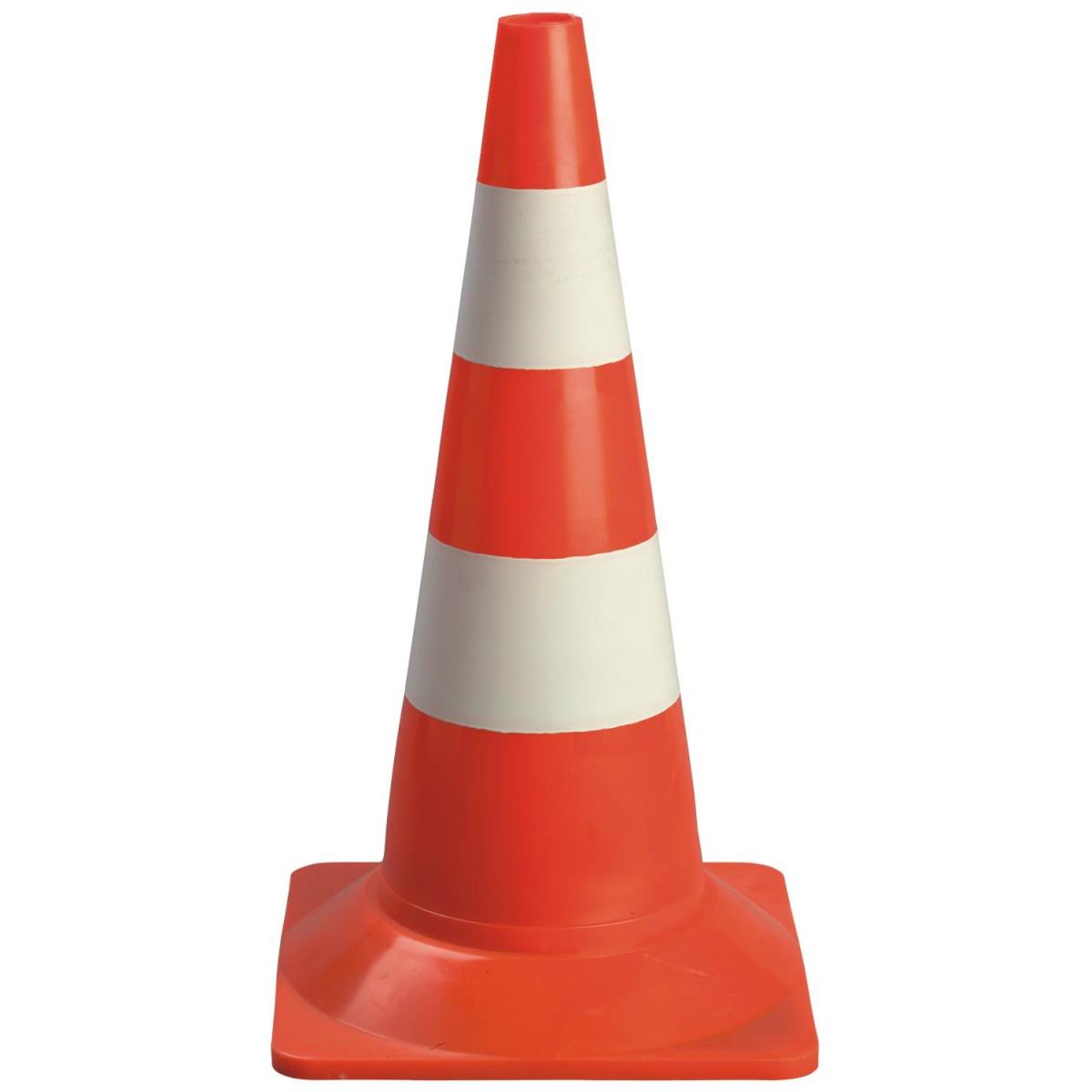 Cône de signalisation rouge 70300 fluo/blanc 50 cm de haut par 10