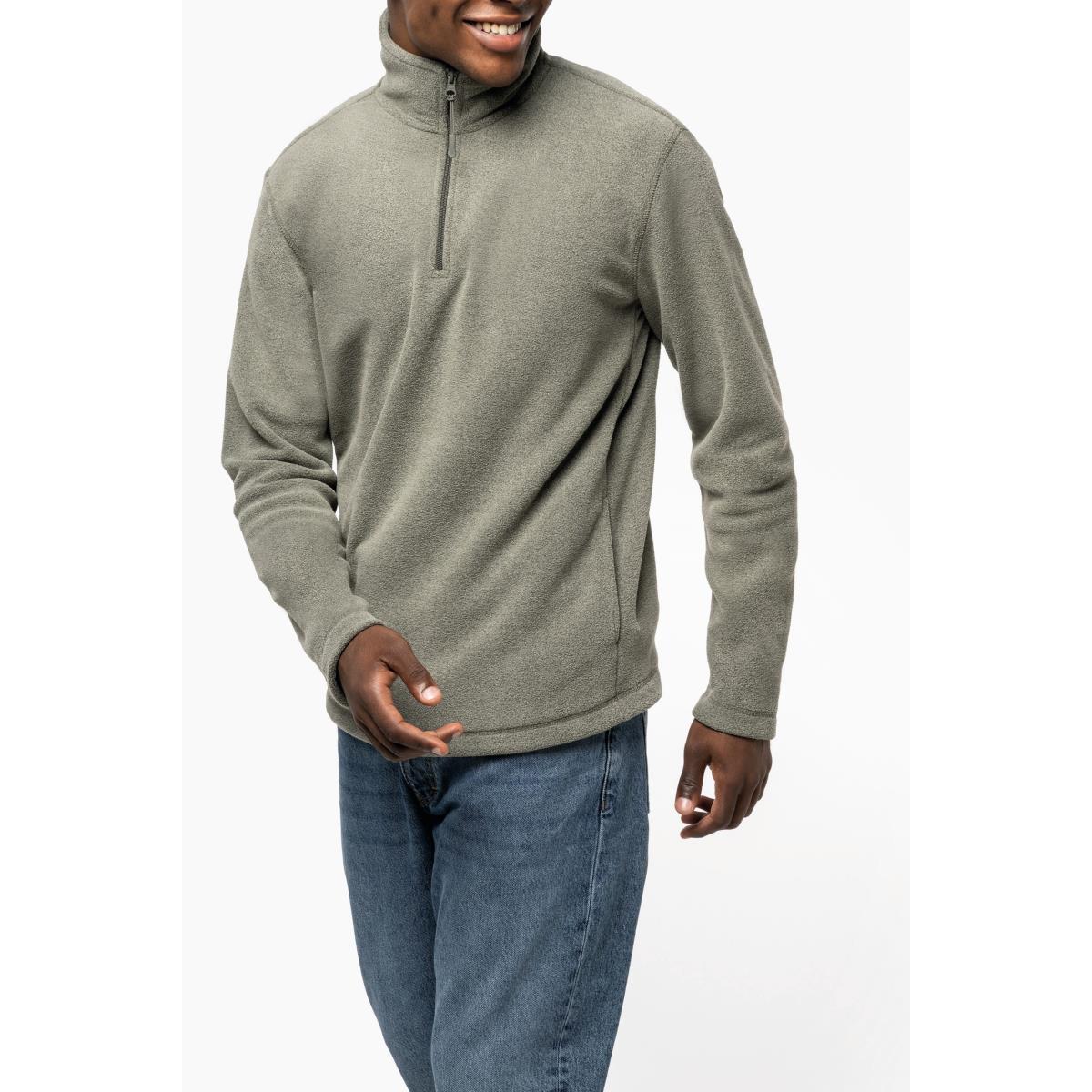 Sweatshirt ENZO micropolaire col zippé