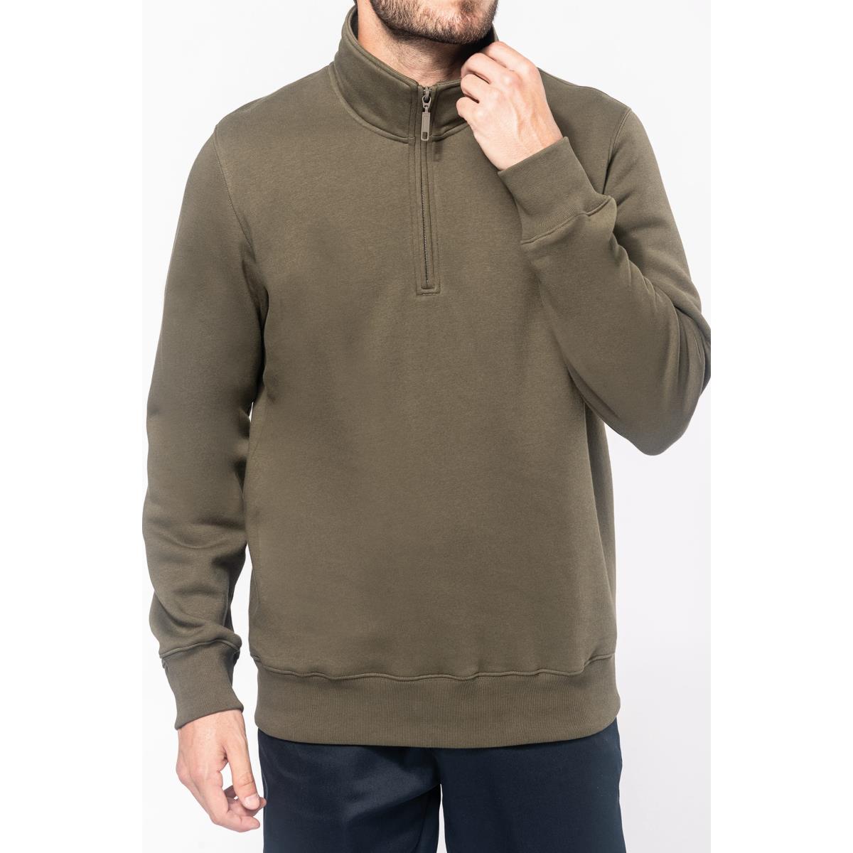 Sweat-Shirt homme premium col zippé Kariban tissu 300 gr/m² lourd