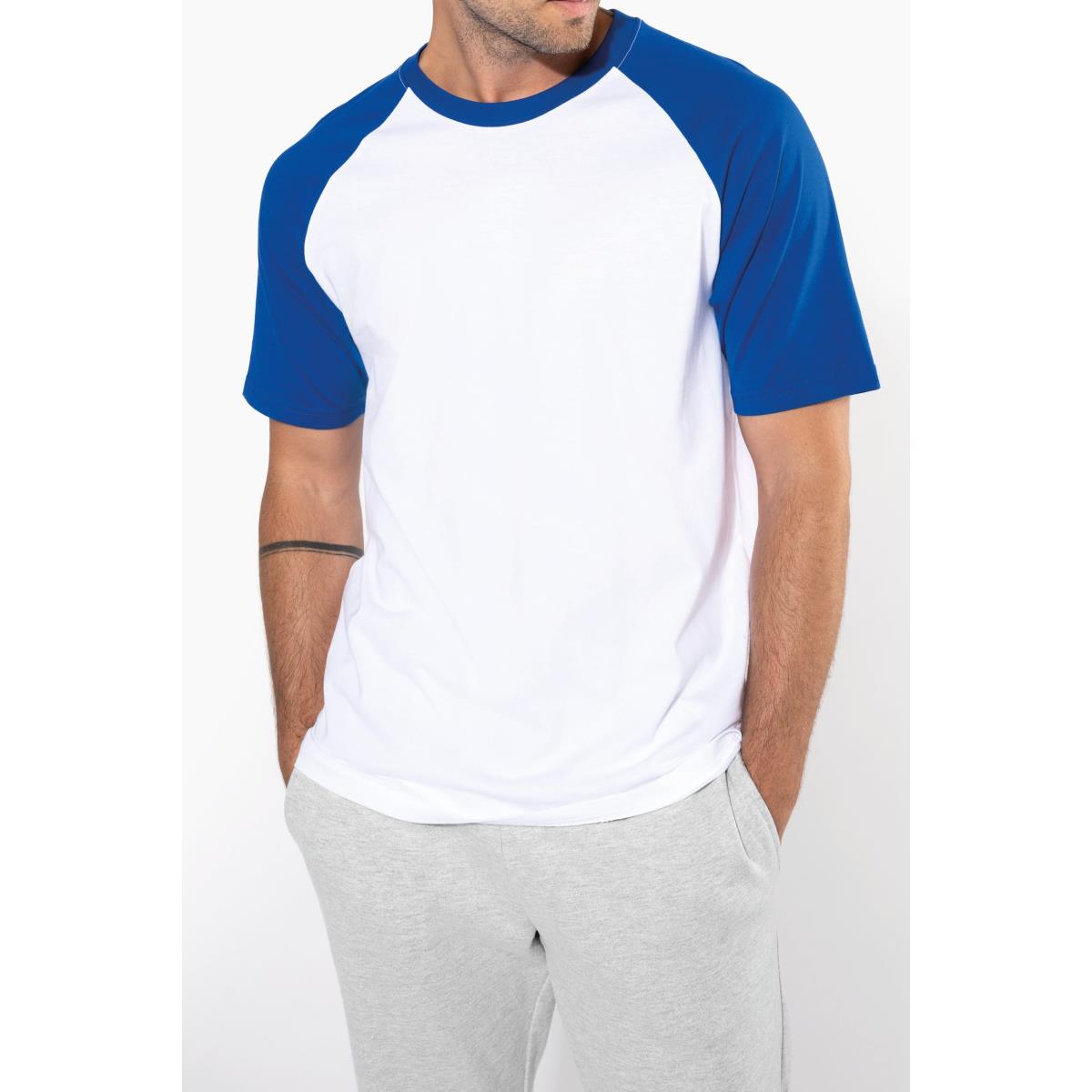 Tee-shirt K330 base-ball 100% coton bicolore