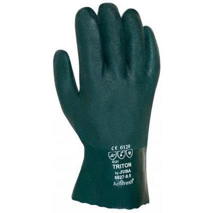 Gant PVC double enduction vert Long 27 cm