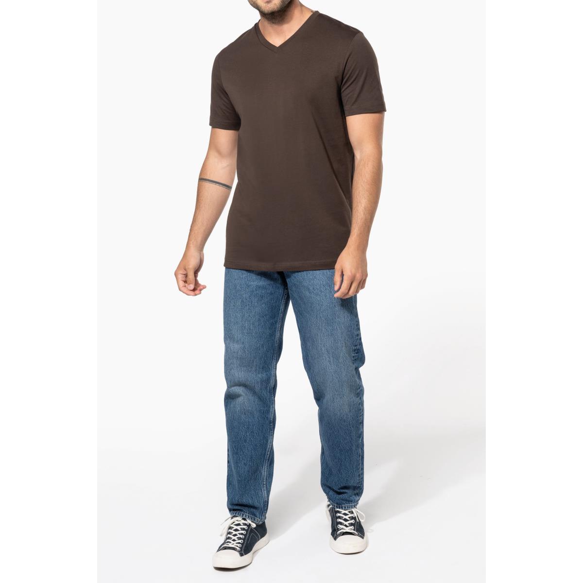 T-shirt homme manches courte encolure V K357 Kariban100% coton 180g/m² avec lava