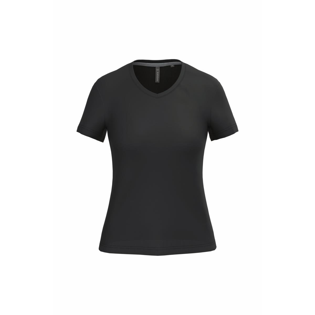 T-Shirt Col V Manches Courtes Femme K381