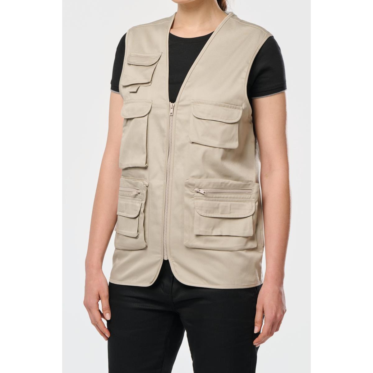 Gilet polycoton multipoches doublé unisexe WK609