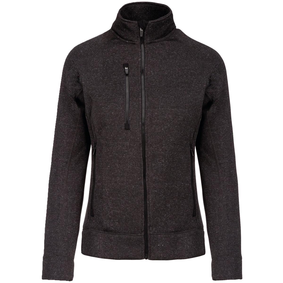 Veste Zippée Chinée K9107 Femme Tricot intérieur gratté 100% polyester
