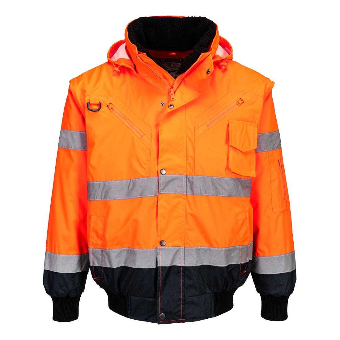 Blouson 4 en 1 de signalisation C465 ,nylon oxford , EN20471 + EN343