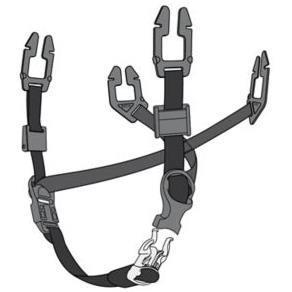 Jugulaire 4 pts universelle textile noir pour casque V-Gard MSA