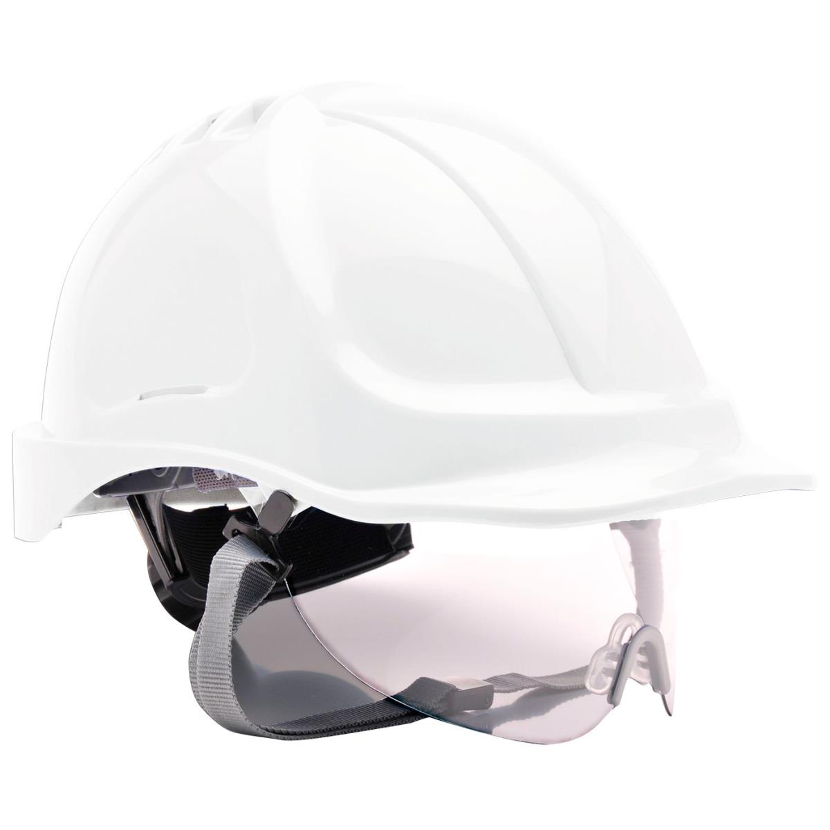 Casque PW55ABS ventilé + visière + jugulaire