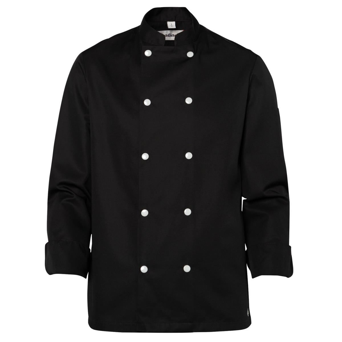 Veste cuisinier BLAKE manches longues en polycoton noir