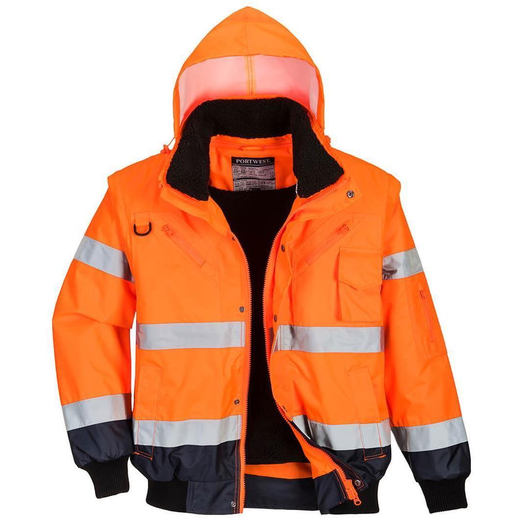 Blouson 4 en 1 de signalisation C465 ,nylon oxford , EN20471 + EN343