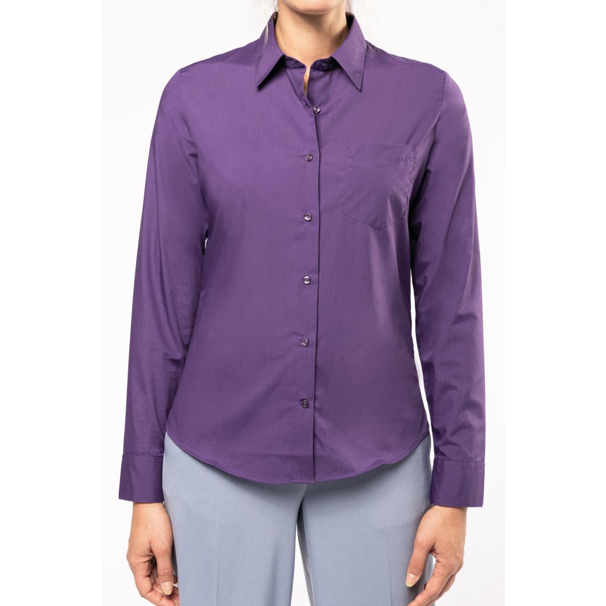 Chemise Manches Longues Femme 65% polyester / 35% coton K549
