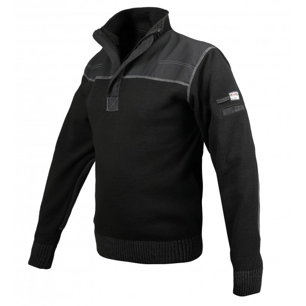 Pull ONTARIO 2 col montant zippé 85% acrylique 15% laine