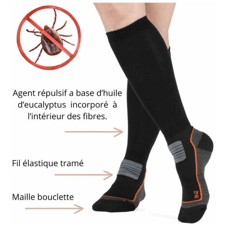 Mi bas pour usage extérieur avec traitement ANTI-TIQUES