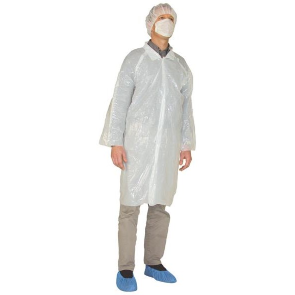 Carton,de 40 Sachets de 10 Blouses VISITEUR en polyethylène