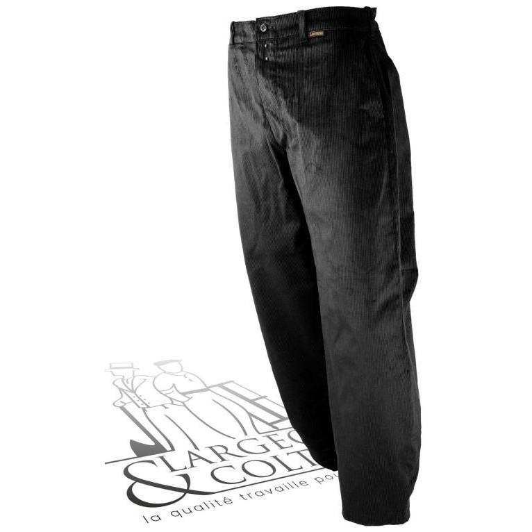 Pantalon velours LARGEOT à tirant taille haute et poches genouillères intérieure