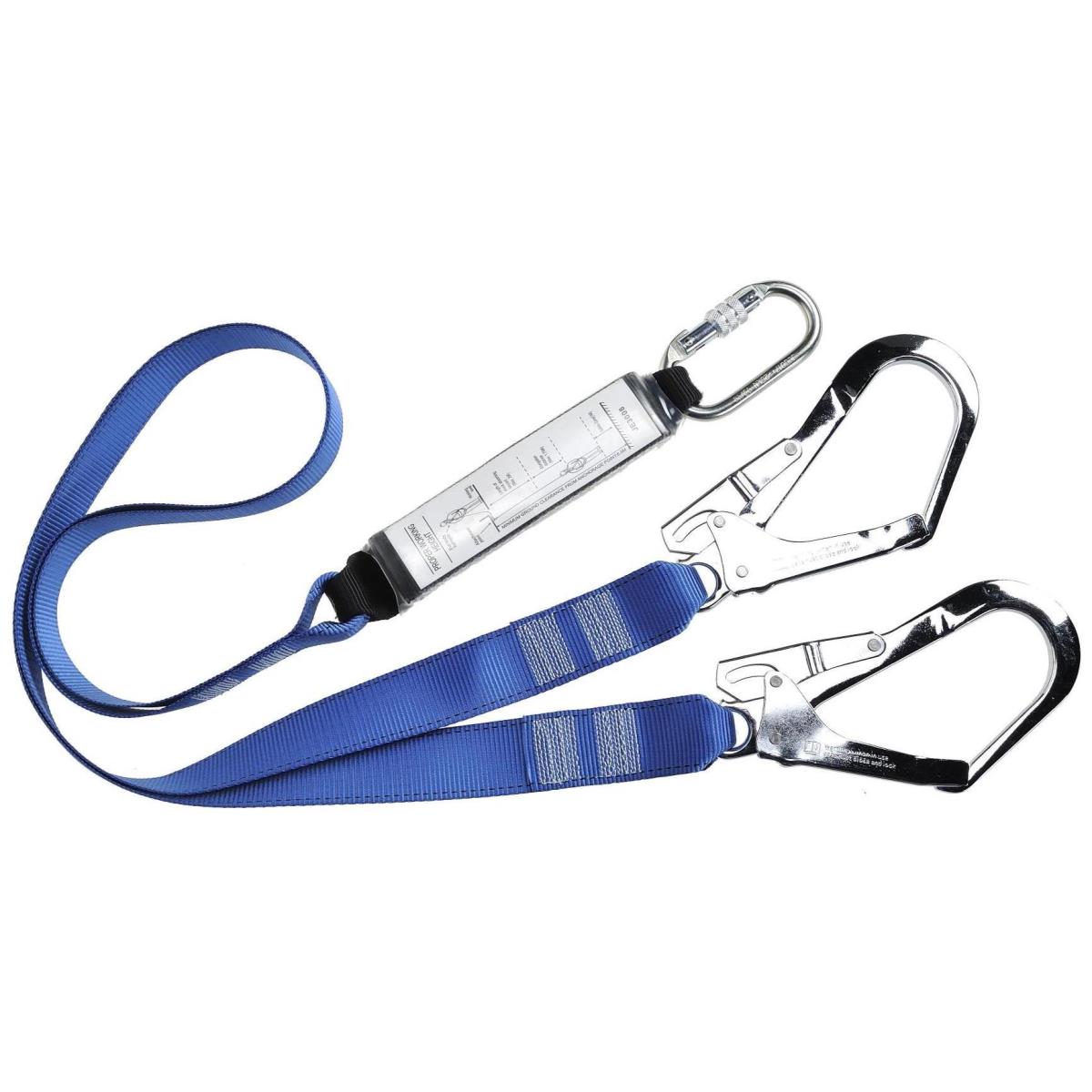 Longe Y + absorbeur lg 1.80 m + 2  crochets 55 mm et 1 mousq. 18mm EN355 + EN362