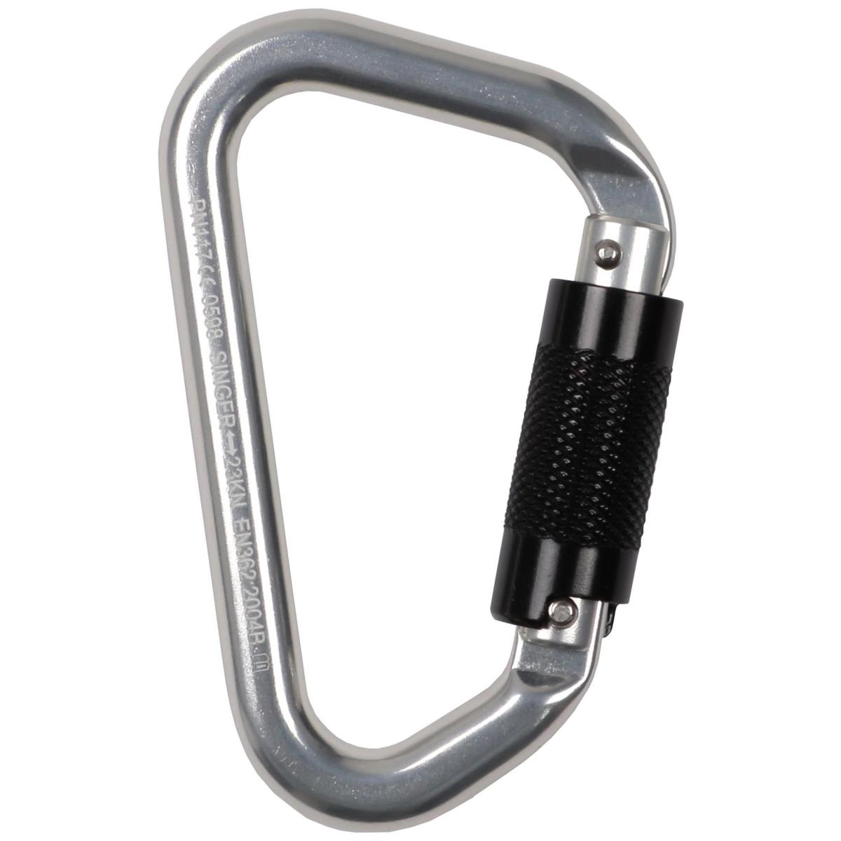 Mousqueton automatique 1/4 tour  aluminium ouverture 21 mm