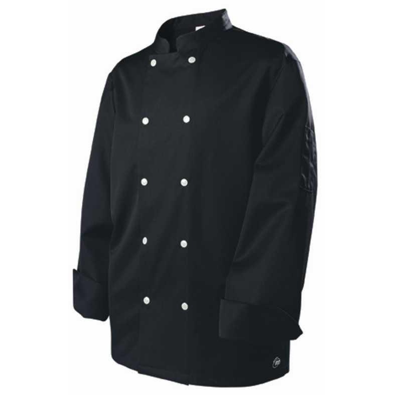 Veste cuisinier BLAKE manches longues en polycoton noir