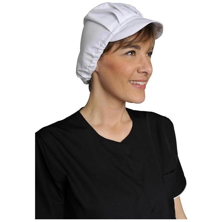 Charlotte à visière LILIANE en  tissu  en pc blanc