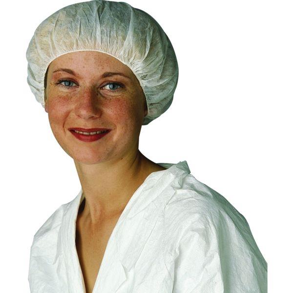 Sachet de 100 Charlottes clip Jetable sans visière en blanc