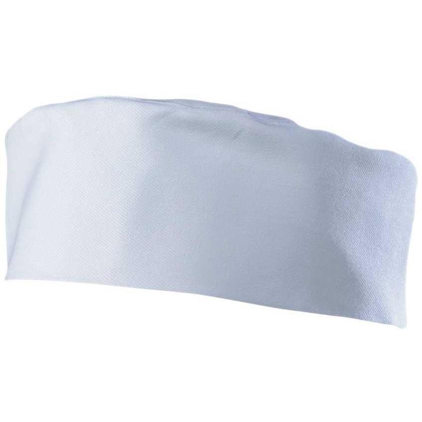 Calot CUISINIER blanc à fond plat