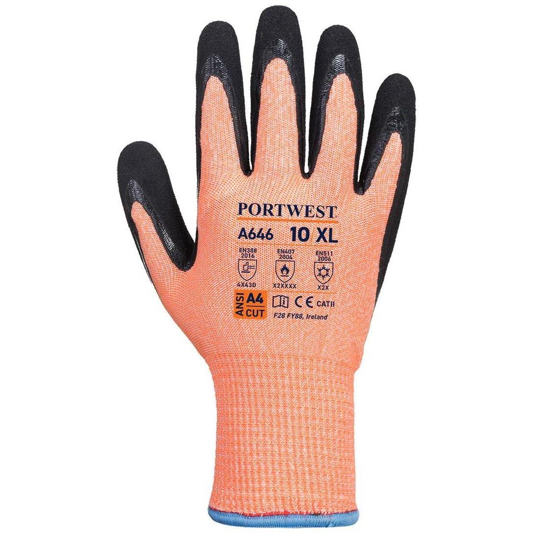 Gant anti-coupure A646 enduit nitrile avec doublure chaude contre le froid