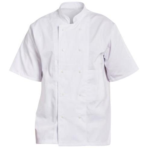 Veste cuisine MC P/C blanche boutons pressions