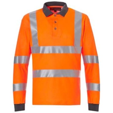 Polo manches longues SAFETYLINE haute-visibilité avec traitement anti-tiques